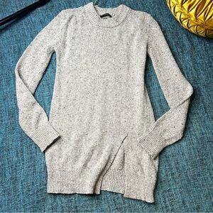 Zara Knit Italian Yarn Long Sweater with Slit in Grey Women's Size Medium